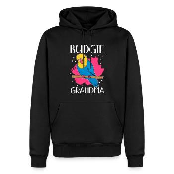 Budgerigar Grand-mère Budgerigars Cadeau - Sweat à capuche Premium bio Homme - noir - Devant - Nico (187cm)