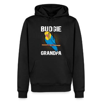 Budgerigar Grand-père Budgerigars Cadeau - Sweat à capuche Premium bio Homme - noir - Devant - Nico (187cm)
