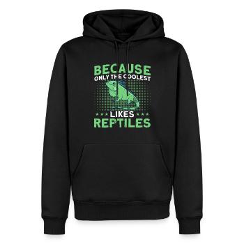 Eidechsen Reptil Reptilienliebhaber Geschenk - Männer Premium Bio Hoodie - Schwarz - Vorne - Nico (187cm)