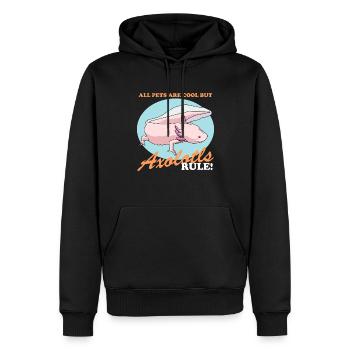 Axolotl amphibiens à queue Axolotls amphibiens cadeau - Sweat à capuche Premium bio Homme - noir - Devant - Nico (187cm)