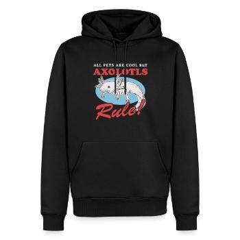 Axolotl Schwanzlurch Amphibien Geschenk - Männer Premium Bio Hoodie - Schwarz - Vorne - Nico (187cm)