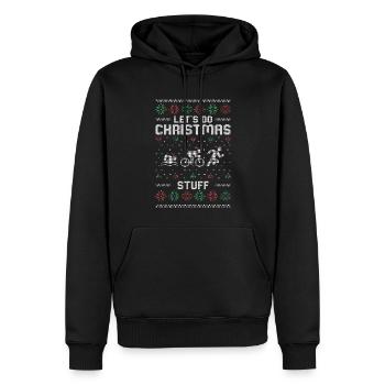 Ugly Christmas | Hässlicher Weihnachts Geschenk - Männer Premium Bio Hoodie - Schwarz - Vorne - Nico (187cm)