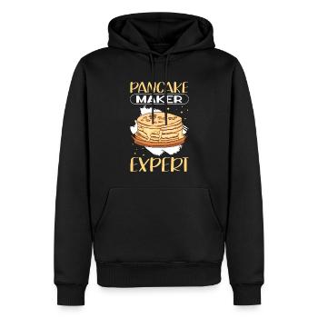 Crêpes | Pancake Pancake Cadeau - Sweat à capuche Premium bio Homme - noir - Devant - Nico (187cm)