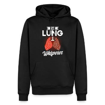 Thérapeute respiratoire agréé Respirotär Th - Sweat à capuche Premium bio Homme - noir - Devant - Nico (187cm)