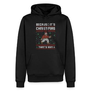 Affreux Noël | Cadeau de Noël moche - Sweat à capuche Premium bio Homme - noir - Devant - Nico (187cm)