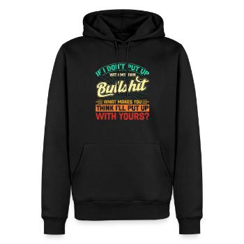 Ironie Humour Noir Cadeau Sarcastique - Sweat à capuche Premium bio Homme - noir - Devant - Nico (187cm)