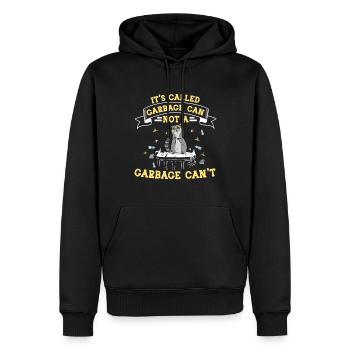 Raccoon with sunglasses sits on garbage can - Men’s Premium Organic Hoodie - black - Front - Nico (187cm)