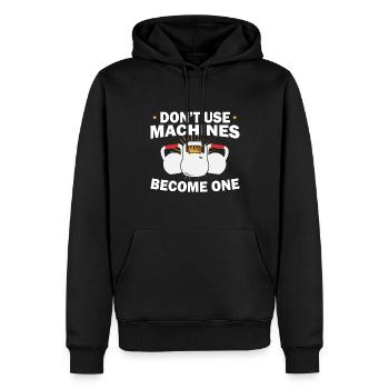 Kettlebell Benutze Keine Maschinen Werde Eine - Männer Premium Bio Hoodie - Schwarz - Vorne - Nico (187cm)
