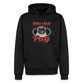 Mops Dad | Hundeliebhaber Hundebesitzer Geschenk - Männer Premium Bio Hoodie - Schwarz - Vorne - Nico (187cm)