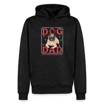 Mops Dad Hundebesitzer Hundeliebhaber Geschenk - Männer Premium Bio Hoodie - Schwarz - Vorne - Nico (187cm)