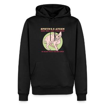 Sphynx Cat Propriétaire de chat Cadeau de propriétaire de chat - Sweat à capuche Premium bio Homme - noir - Devant - Nico (187cm)