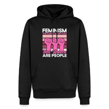 Ermächtigung Gleichberechtigung der Geschlechter F - Männer Premium Bio Hoodie - Schwarz - Vorne - Nico (187cm)