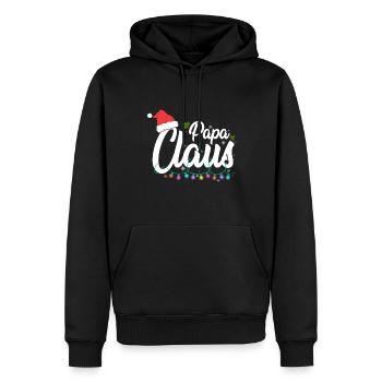 Papa Claus Noël Père Noël Père Noël Homme de famille - Sweat à capuche Premium bio Homme - noir - Devant - Nico (187cm)