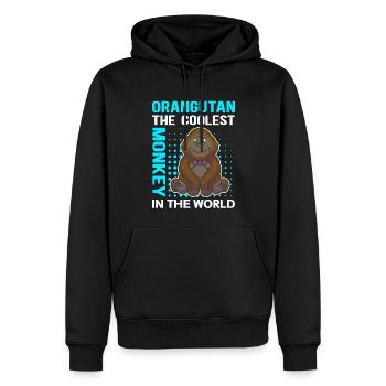 | des orangs-outans Cadeau d’orang-outan singe - Sweat à capuche Premium bio Homme - noir - Devant - Nico (187cm)
