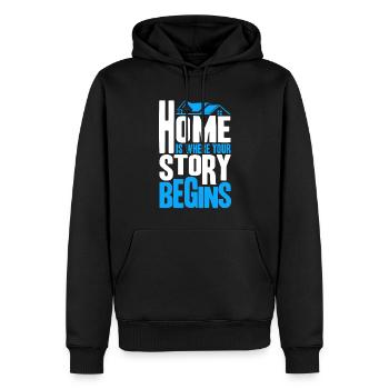Immobilienverkauf Immobilienmakler Haus Verkaufen - Männer Premium Bio Hoodie - Schwarz - Vorne - Nico (187cm)