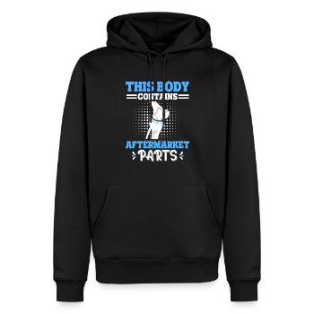 Ce corps contient des pièces de rechange Chirurgie du genou - Sweat à capuche Premium bio Homme - noir - Devant - Nico (187cm)
