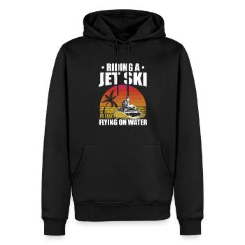 Riding A Jet Ski Flying On Water Sommer Jetboot - Männer Premium Bio Hoodie - Schwarz - Vorne - Nico (187cm)