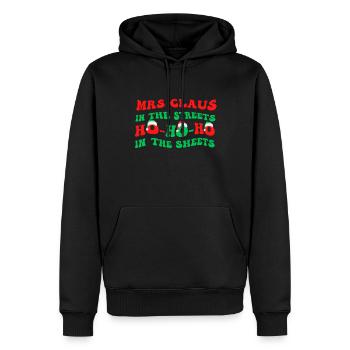 Mme Claus dans les rues Ho Ho Ho Ho Dans les draps, - Sweat à capuche Premium bio Homme - noir - Devant - Nico (187cm)