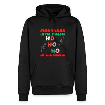 Mme Claus dans les rues Ho Ho Ho Ho Dans les draps, - Sweat à capuche Premium bio Homme - noir - Devant - Nico (187cm)