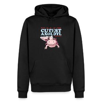 Axolotl Papa | Cadeau de Salamandre Axolotl - Sweat à capuche Premium bio Homme - noir - Devant - Nico (187cm)