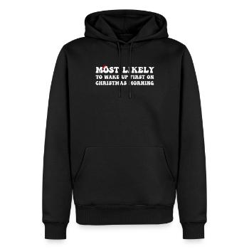 Les plus susceptibles de Chemises de Noël, les plus susceptibles de - Sweat à capuche Premium bio Homme - noir - Devant - Nico (187cm)