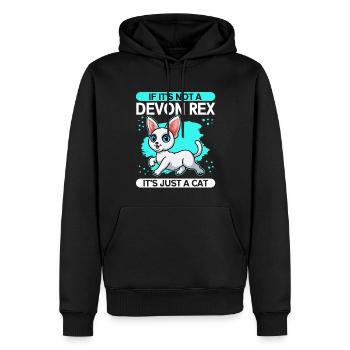 Devon Rex Cat Propriétaire Cat Cadeau Cat - Sweat à capuche Premium bio Homme - noir - Devant - Nico (187cm)