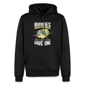 Cadeau de perruche du propriétaire de Budgerigar - Sweat à capuche Premium bio Homme - noir - Devant - Nico (187cm)