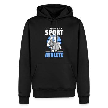 Pêche Sport Athlète Poisson-grenouille Pêche Pêche - Sweat à capuche Premium bio Homme - noir - Devant - Nico (187cm)