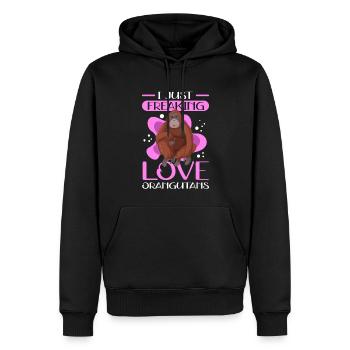 Orang-outan Orang-outan Singe Cadeau - Sweat à capuche Premium bio Homme - noir - Devant - Nico (187cm)