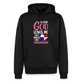 Gott Liebt Mich Panamaer Panamaerin Heimatland - Männer Premium Bio Hoodie - Schwarz - Vorne - Nico (187cm)