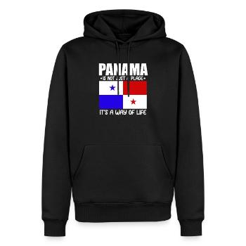 Panama Way Of Life Cadeau de drapeau panaméen - Sweat à capuche Premium bio Homme - noir - Devant - Nico (187cm)