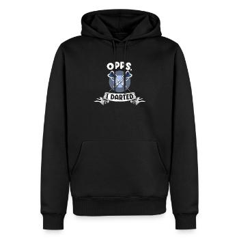 Entraînement aux fléchettes Joueur de fléchettes Opps I Darted Cadeau - Sweat à capuche Premium bio Homme - noir - Devant - Nico (187cm)