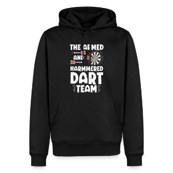 Fléchettes armées Hammered Dart Team Dartboard - Sweat à capuche Premium bio Homme - noir - Devant - Nico (187cm)