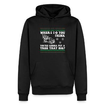 Wo glaubst du, wirst du einen Baum setzen, der - Männer Premium Bio Hoodie - Schwarz - Vorne - Nico (187cm)