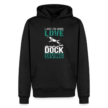 Dock Diving Dogs Dog Sports Dog Owner Gift - Men’s Premium Organic Hoodie - black - Front - Nico (187cm)