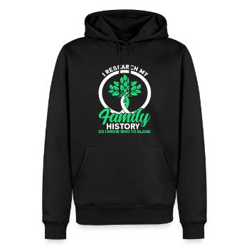 Généalogiste généalogiste Arbre généalogique Geschen - Sweat à capuche Premium bio Homme - noir - Devant - Nico (187cm)