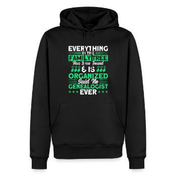 Arbre généalogique Généalogie Cadeau de généalogie - Sweat à capuche Premium bio Homme - noir - Devant - Nico (187cm)