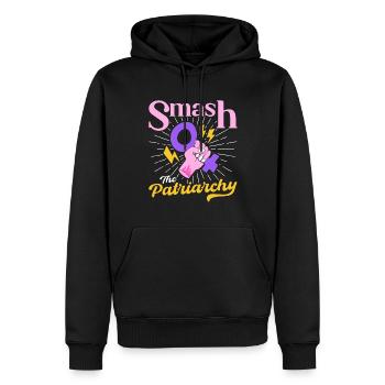 Égalité féministe des genres F - Sweat à capuche Premium bio Homme - noir - Devant - Nico (187cm)