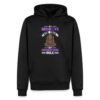 Singes orangs-outans Cadeau Orang-outan - Sweat à capuche Premium bio Homme - noir - Devant - Nico (187cm)