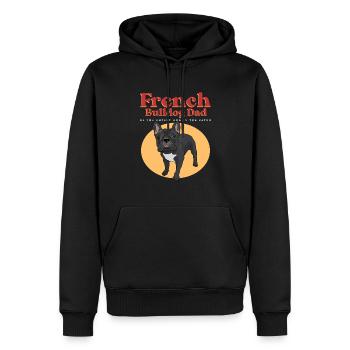 Français Papa Bulldog Français Bulldog Dogs - Sweat à capuche Premium bio Homme - noir - Devant - Nico (187cm)