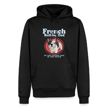 Français Bulldog Français Bulldog Papa Cadeau - Sweat à capuche Premium bio Homme - noir - Devant - Nico (187cm)