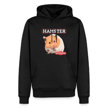 Hamster Goldhamster Zwerghamster Geschenk - Männer Premium Bio Hoodie - Schwarz - Vorne - Nico (187cm)