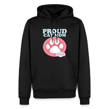 Cat Mama Cat Propriétaire Cat Cadeau - Sweat à capuche Premium bio Homme - noir - Devant - Nico (187cm)