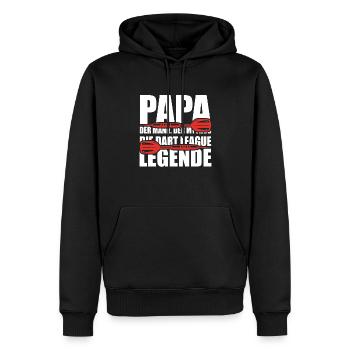 Papa Mann Mythos Dart Legende Dartspieler Vater - Männer Premium Bio Hoodie - Schwarz - Vorne - Nico (187cm)