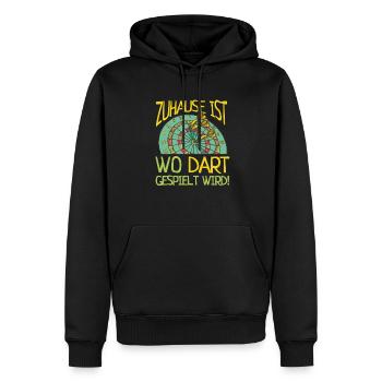 Zuhause Ist Wo Dart Gespielt Wird Darten Darts - Männer Premium Bio Hoodie - Schwarz - Vorne - Nico (187cm)