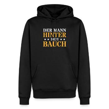 Der Mann Hinter Dem Bauch Vater Männer Humor - Männer Premium Bio Hoodie - Schwarz - Vorne - Nico (187cm)