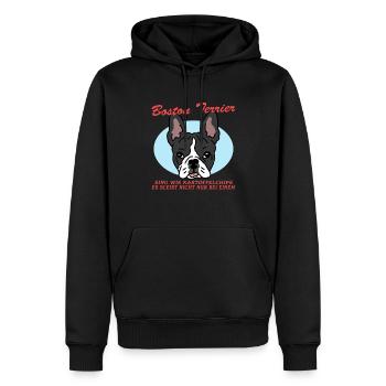Boston Terrier Hunde Hundebesitzer Geschenk - Männer Premium Bio Hoodie - Schwarz - Vorne - Nico (187cm)