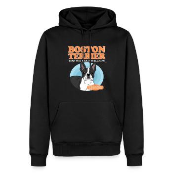 Boston Terrier Hund Hundebesitzer Geschenk - Männer Premium Bio Hoodie - Schwarz - Vorne - Nico (187cm)