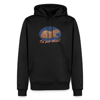 Capybara Capybaras Cadeau - Sweat à capuche Premium bio Homme - noir - Devant - Nico (187cm)
