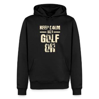 Golf spielen Golfen Golfspieler Geschenk - Männer Premium Bio Hoodie - Schwarz - Vorne - Nico (187cm)